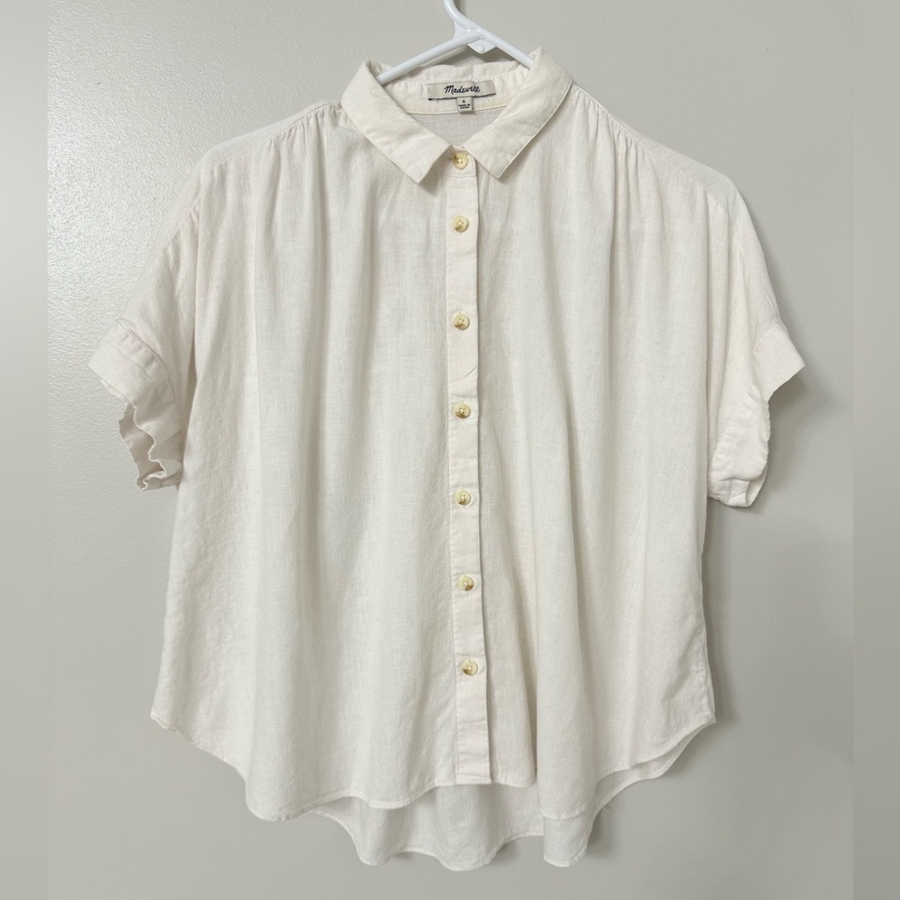 Madewell Linen Women's White Button-Up Top